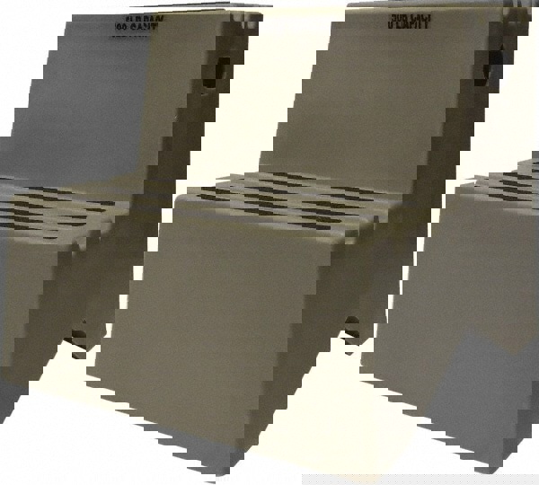 Step Stand Stool: 2 Steps, Plastic, Gray